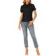 thumbnail image 2 of INSPIRAR CHIC Blusa de Oficina de Encaje de Manga Corta con Cuello Alto y Volantes para Mujeres Negra L, 2 of 7