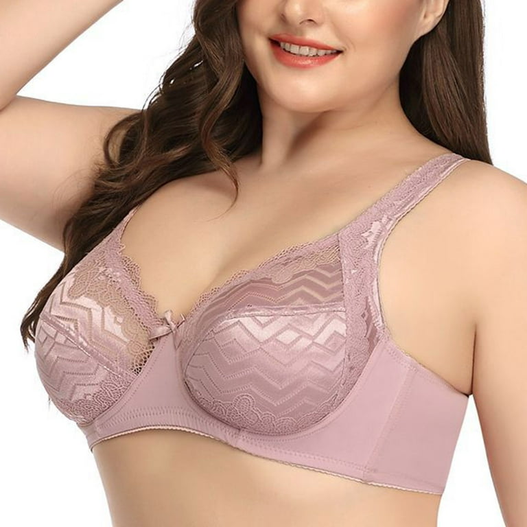 safuny Everyday Bra for Women Lace Ultra Light Lingerie Large Lace Color  Full Cup Comfort Split Joint Comfort Daily Brassiere Underwear Underwired  Bra Push-Up Bra Pink L 