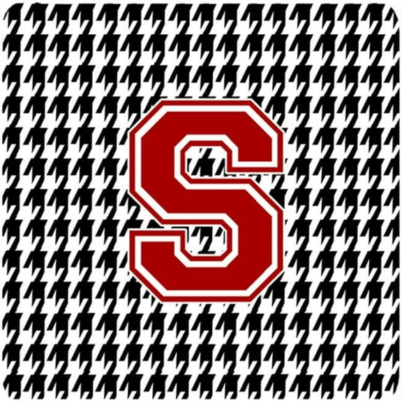 Monogram - Houndstooth Foam Coasters Initial S, Set - 4