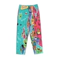 thumbnail image 4 of Disketp Cartoon Map Of Europe Print Women'S Comfy Pajama Pants Casual Drawstring Palazzo Lounge Wide Leg Pants, 4 of 9
