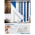 thumbnail image 3 of No Hook Cloth Fabric Shower Curtain with Snap in Liner, Anchor Stripe Waterproof Shower Curtains Set with See Through Top Window, Navy Blue Nautical Coastal White Sea Bath Curtains Shower 72"x72", 3 of 6