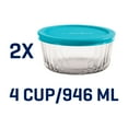 thumbnail image 4 of Anchor Hocking Sculpted Glass Food Storage Container with Lids, 4 Cup Round, Set of 2, 4 of 6