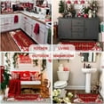 thumbnail image 5 of Buffalo Plaid Snow Red Christmas Kitchen Rugs and Mats Set of 2, Merry Christmas Tree Winter Holiday Party Low-Profile Floor Mat Decorations for Home Kitchen 17"x47"+17"x30", 5 of 6