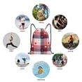 thumbnail image 6 of Disketp Heart Plaid Drawstring Backpack Drawstring Gym Bags Draw String Bags for Sports, Gym, Travel, Swimming, Beach-Small, 6 of 6