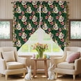 thumbnail image 5 of Swag Curtains Valances for Windows, Tropical Motivational Short Kitchen Window Curtains Over Sink, Hello Summer Hat Tropical Plants Cafe Curtains Panel Set Of 2,Rod Pocket, 36 Inches Length Green, 5 of 9