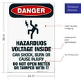 thumbnail image 3 of Hazardous Voltage Inside Can Shock, Burn Or Cause Injury Sign, OSHA Danger Sign, 24x36 Corrugated Plastic, 3 of 7