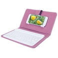 thumbnail image 5 of Teclado de 7 pulgadas para Bluetooth 3.0 con funda de cuero PU para teléfonos con pantalla de 4,5 a 6,8 pulgadas, color morado, 5 of 5