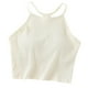 thumbnail image 1 of Camiseta sin mangas con hombreras de color liso para mujer - Sujetador de algodón con tirantes finos y cuello colgante, tallas S-XL, 1 of 3