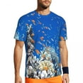 thumbnail image 2 of T Shirt For Men Tropical Marine Shoal of Fish Trending Gym Short-Sleeved Breathable Tops Beach Stree, 2 of 7