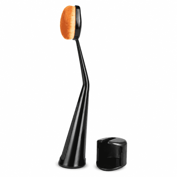 Toothbrush Shape Foundation Makeup Brush with Protective Cap, Soft Dense Bristles No Sticky Powder Liquid Foundation Blending Brush for Flawless Smooth Makeup Application