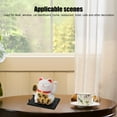 thumbnail image 2 of Solar Powered Fortune Cat, Lucky Cat Good Luck Feng Shui Decoration, Mini Cats Wealth Welcoming Cute Cat with Waving Arm, for Home Display Car Decor (White), 2 of 9