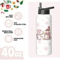 thumbnail image 4 of Christmas White Snowman 40oz Sport Water Bottles with Flip Straw & Spout Lid, Xmas Snowflake Stainless Steel Travel Cup, Winter Holiday Gifts for Women Girls (1 PC), 4 of 6