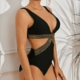 thumbnail image 5 of Elainilye Fashion Womens One Piece Swimsuit Tummy Control Bathing Suit Casual Bikini Sexy Swimsuit High Waisted Swimsuits,Black, 5 of 7