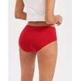 thumbnail image 3 of Women's Mid Rise Tagless Plain Color Full Coverage Cotton Hipster Panties 6-Pack(Scarlet Navy,XX-Large), 3 of 7