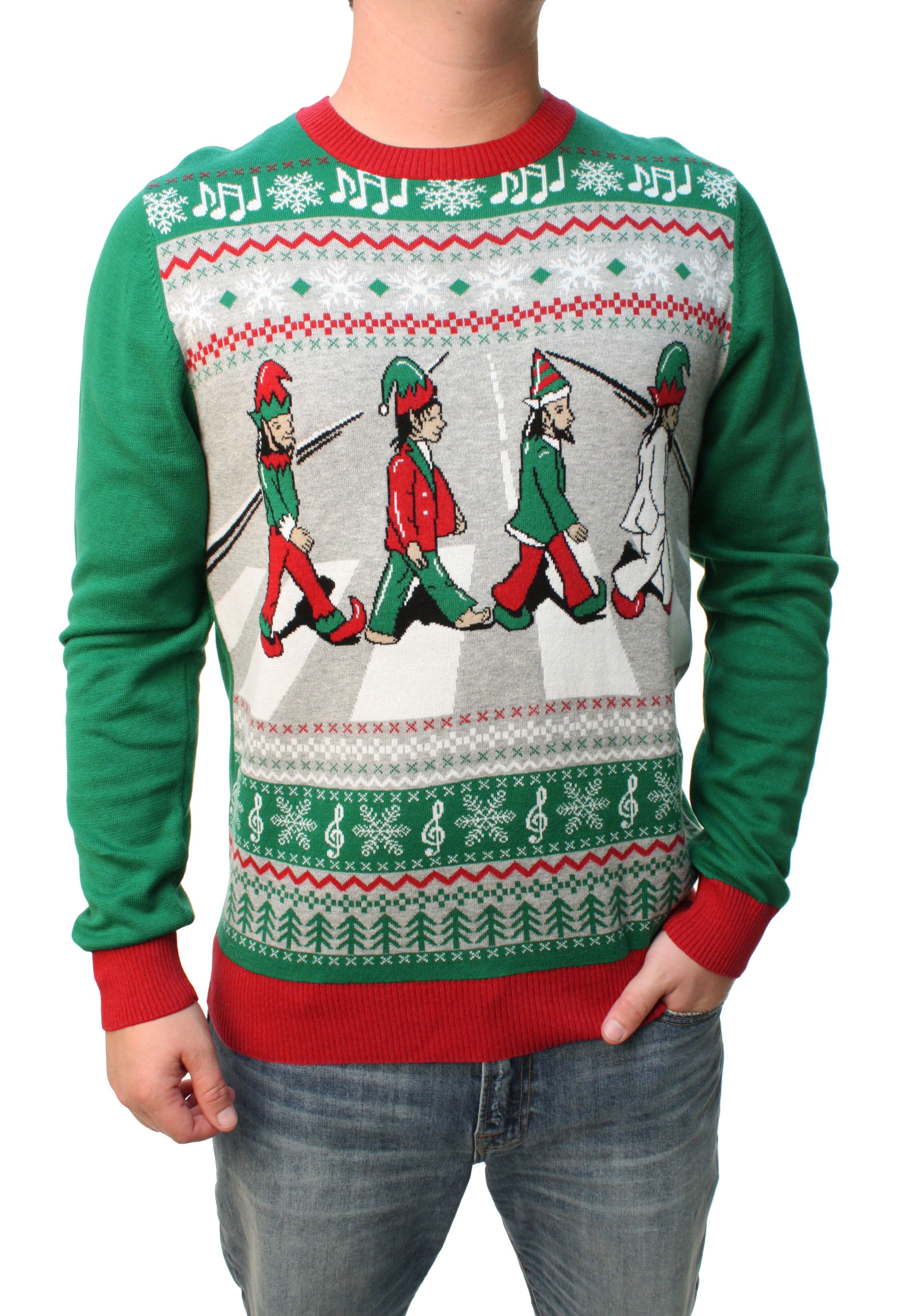 Ugly Christmas Sweater Ugly Christmas Sweater Men's Beatles Abbey