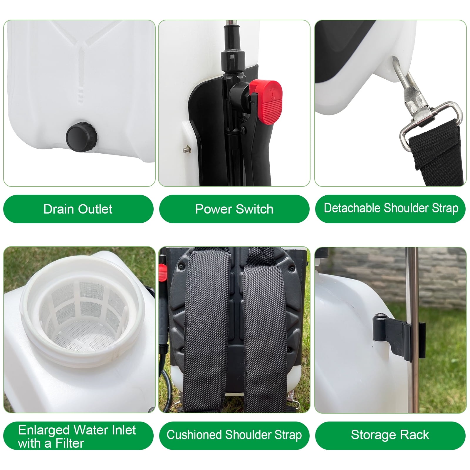 4 Gallon Battery Powered Backpack Sprayer, 12V Lawn & Garden Sprayers