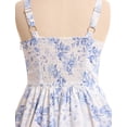 thumbnail image 4 of IBTOM CASTLE Tween Girls Midi Corset Dress for Middle School Dance Party Summer Vacation Sundresses Holiday Junior Dresses 12-13 Years Blue Floral, 4 of 7