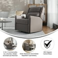 thumbnail image 6 of Emma + Oliver Manual Glider Rocker Recliner with 360 Degree Swivel Perfect for Living Room, Bedroom, or Nursery in Dark Gray, 6 of 16