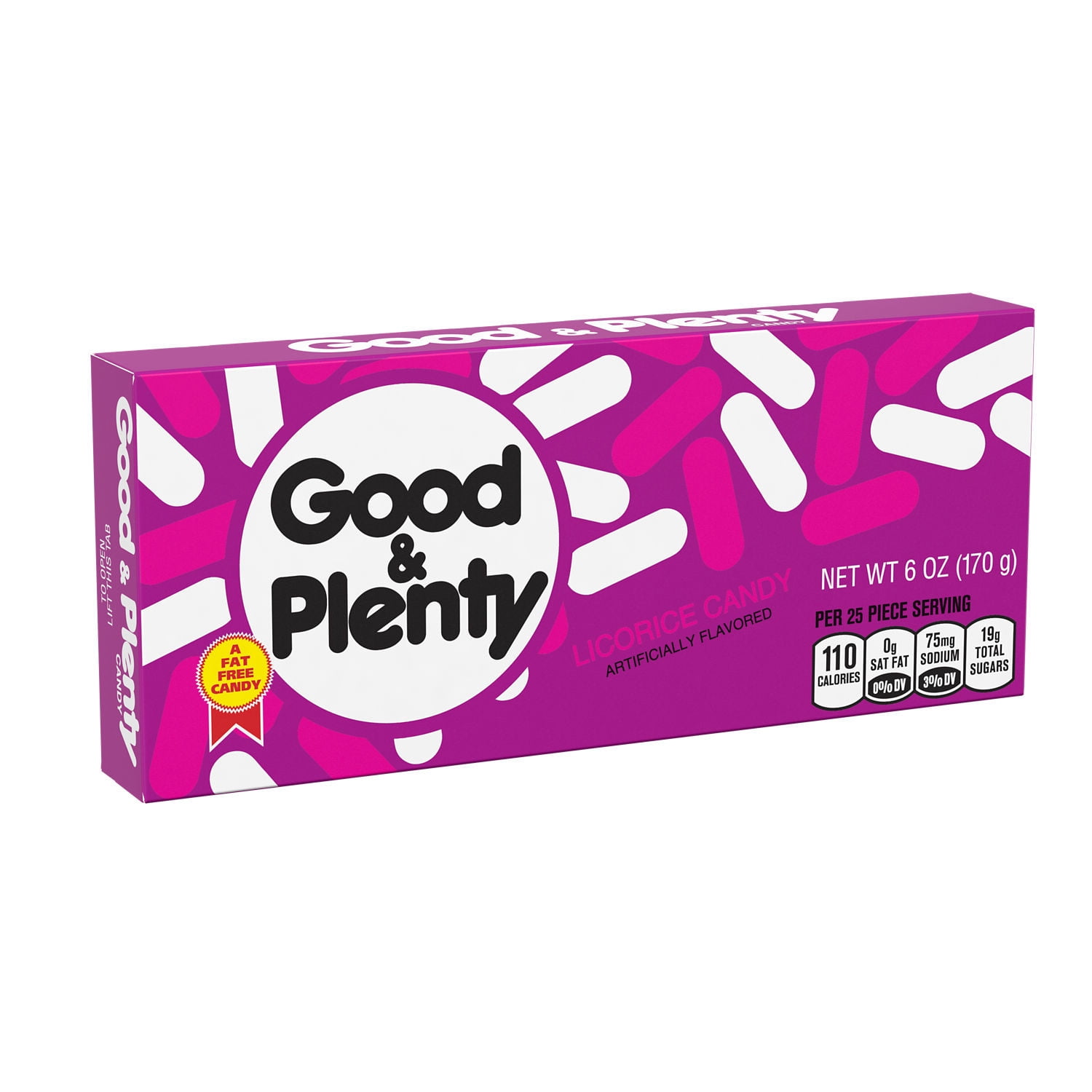 GOOD & PLENTY Licorice Fat Free, Movie Candy Candy Box, 6 oz