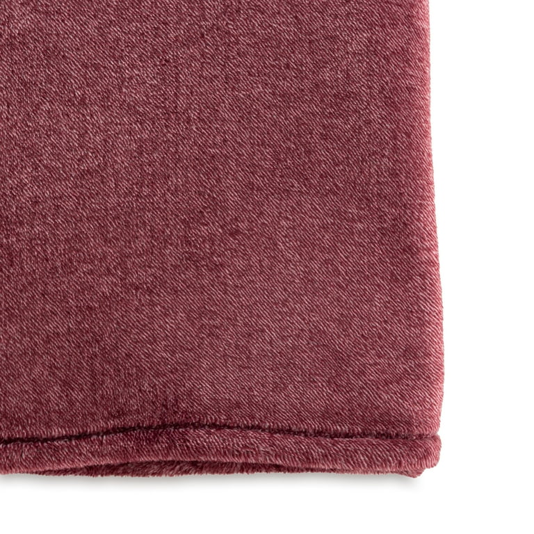 EcoThread™ Plush Heathered Soft Oversized Throw Blanket, Wine
