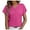 Hot Pink, variant on WREESH Dressy Casual V-Neck Tunic Tops Women's Solid Color Short Sleeve Summer Fashion Black