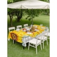 thumbnail image 5 of 52x70 Inch Outdoor Tablecloth with Umbrella Hole Zipper Rectangle Yellow Sunflower Rectangular Tablecloths Outside Waterproof Watercolor Eucalyptus Leaves Plaid Patio Table Cover for Picnic Party, 5 of 8
