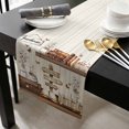 thumbnail image 3 of Farmhouse Vintage Cotton Linen Small Table Runner 13 x 60 inch Country Cotton Book Butterfly Art Non-slip Rectangular Dining Table Decor for Wedding Party Holiday Dinner, 3 of 8
