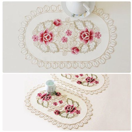 

Table Tablecloth Mat 30*45cm Dining Place Embroidered Lace High quality