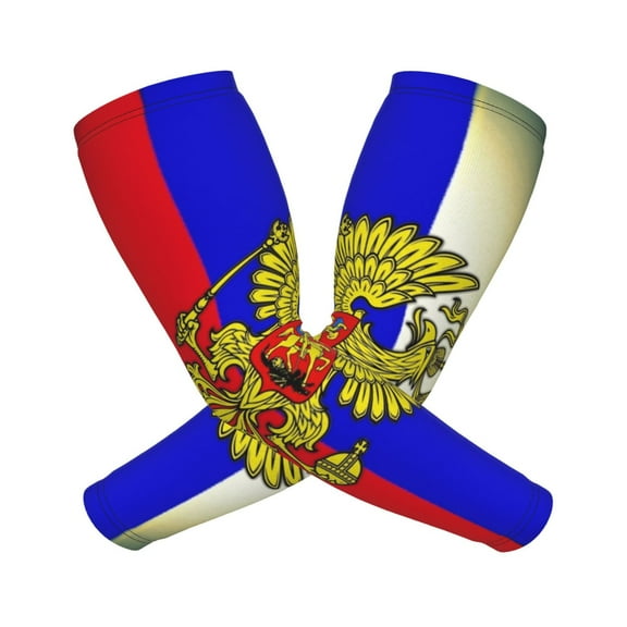 Cooling Compression Arm Sleeves Russian Flag Sun Protection Sport Arm Sleeves For Men Women Baseball Basketball Running