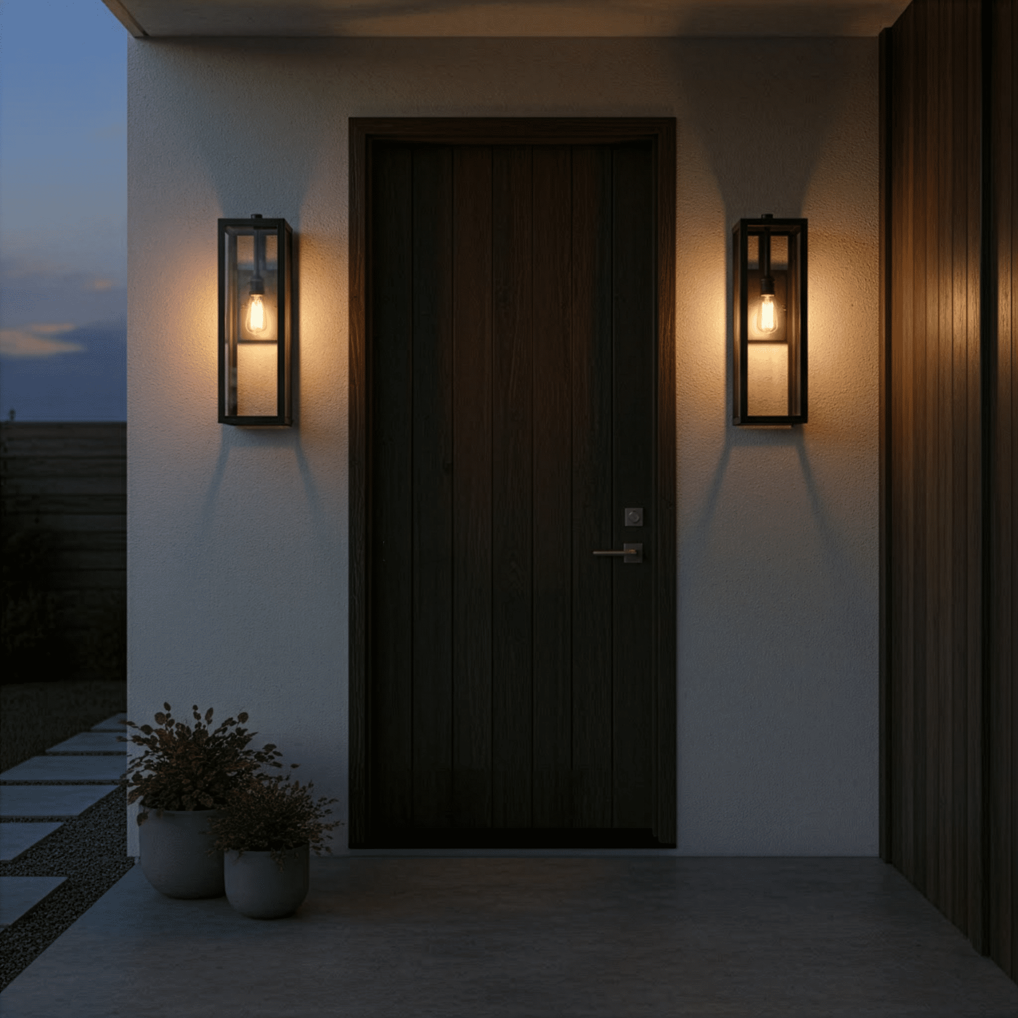 Vivio Lighting Extra Large Modern Outdoor Wall Sconce Matte Black Finish with Clear Glass