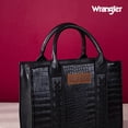 thumbnail image 4 of Bolso de mano Montana West Wrangler para mujer, estampado de cocodrilo negro, 4 of 6