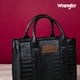 thumbnail image 4 of Bolso de mano Montana West Wrangler para mujer, estampado de cocodrilo negro, 4 of 6
