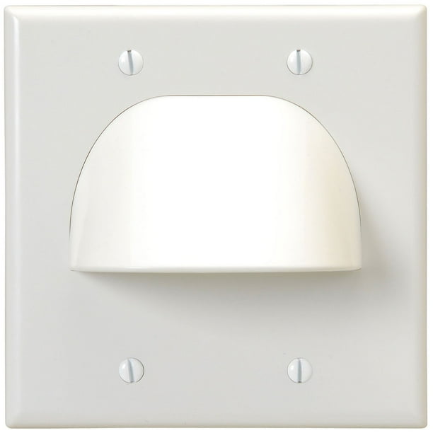 Vanco 2 Gang Bulk Cable Wall Plate White