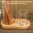 thumbnail image 3 of NOVELAR Glass and Wood Incense Stick Holder, 10.4 in Height, Features Storage Tube and Ash Catcher Cup for Versatile Aromatherapy Use at Home, 3 of 7