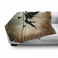 thumbnail image 3 of Nature Soft Flannel Fleece Throw Blanket, Black Fairy Angel Wings Butterflies and Sun Like Alluring Round Artwork Print, Cozy Plush for Indoor and Outdoor Use, 50" x 70", Multicolor, by Ambesonne, 3 of 6