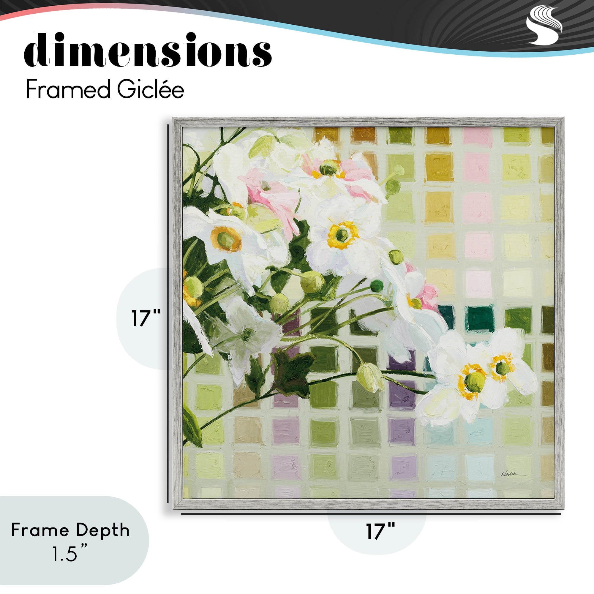 Stupell Industries Color Chart Daffodils Gray Framed Giclee Art, design by Shirley Novak