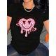thumbnail image 1 of Camiseta retro de San Valentín para mujer, cuello redondo, abrazos y besos, ideal como regalo para novia, ideal para adultos, hombres, mujeres, adolescentes, jóvenes., 1 of 5