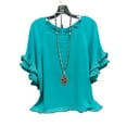 thumbnail image 4 of Blue Womens Tops Womens Plus Size Tops Tunic Short Sleeve Crew Neck Shirts Casual Soft Blouse 1XL 5XL Shirts for Women, 4 of 4