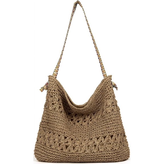 Bag Cute Straw Summer Beach Tote Crossbody Bags for Women Wicker Rattan Basket Hobo Aesthetic Purse Girls Cute Travel Large Woven Beach Bag Straw Clutch Purses for Women Handbag