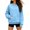 Light Blue, variant on Ozmmyan Womens Crew Neck sweatshirts Womens Long Sleeve Pullover Sweatshirt With Zipper Pockets Loose Casual Solid Fall Winter