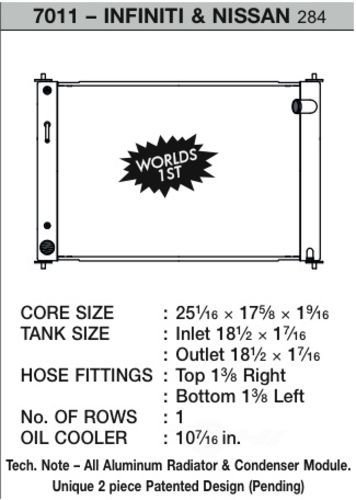 CSF 7011 High Performance Radiator- All Aluminum Radiator and Condenser Module