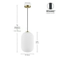 thumbnail image 3 of Globe Electric 1-Light Matte Brass Pendant Lighting with Ribbed Opal Glass Shade, 3 of 8