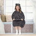 thumbnail image 7 of Dailycode Wearable Blanket Hoodie Oversized Sherpa Flannel Blankets with Pocket for 3-14 Year Old Bats Silhouette and Star, 7 of 7