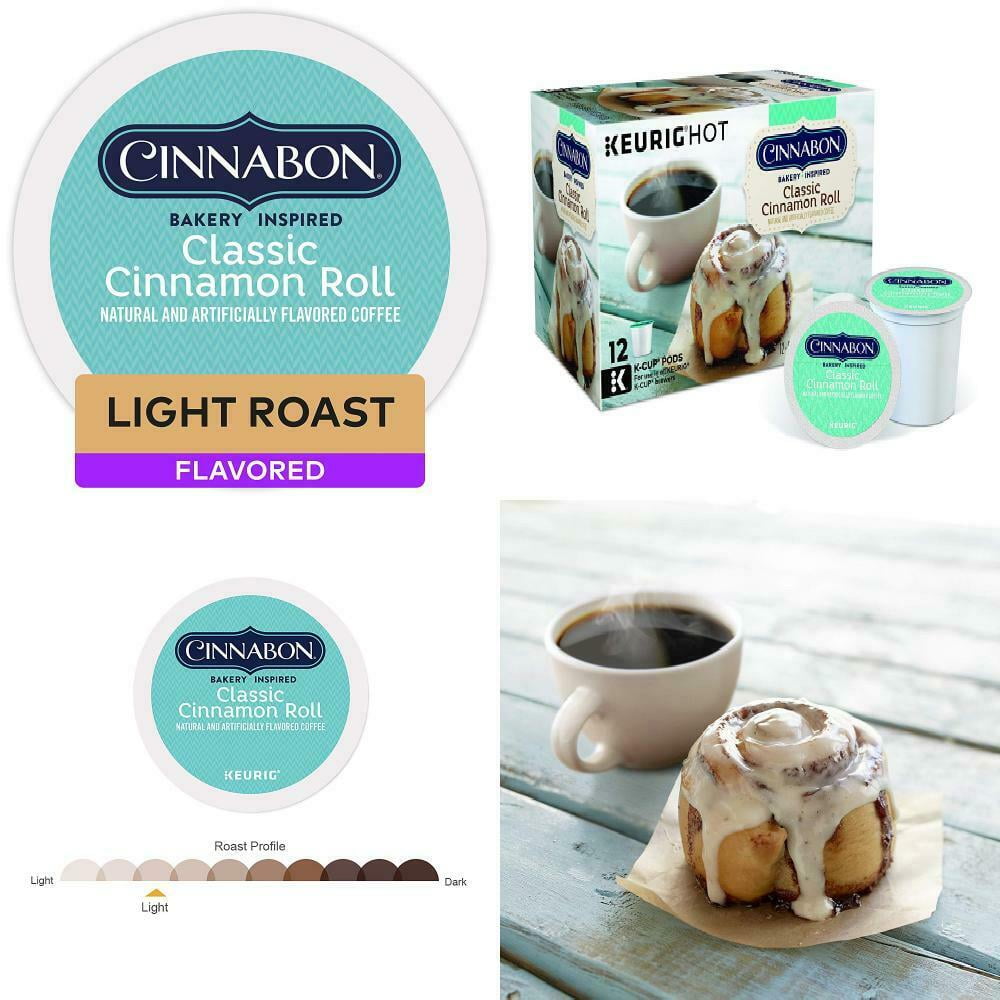 Cinnabon Classic Cinnamon Roll, Single Serve Coffee KCup Pod, 72Count