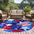 Abstract White Star 8' Round Rug for Open Concept Living Room Seating ...