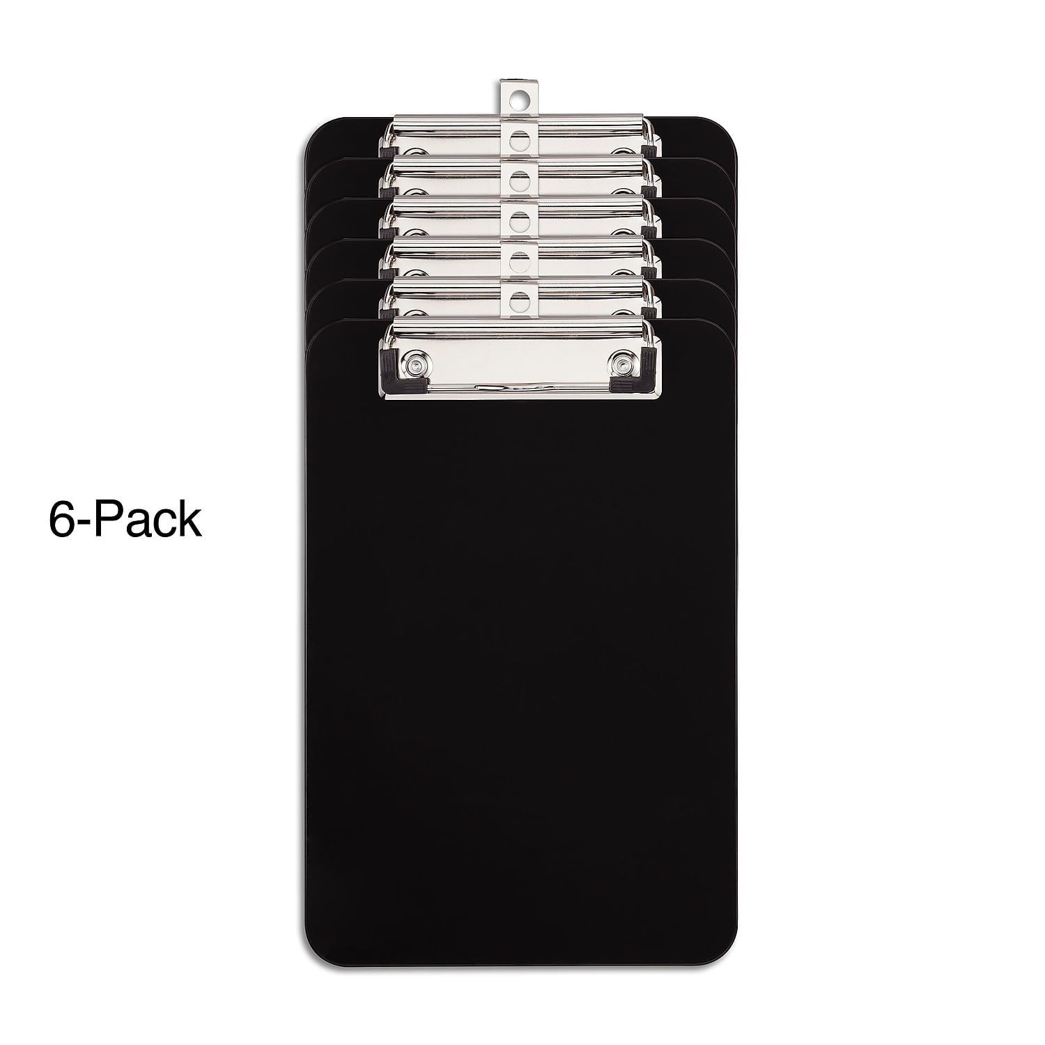 Staples Plastic Clipboards Black 6/Pack (23143) 951060