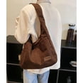 thumbnail image 4 of LHSHIDU Corduroy Shoulder Bag Winter Fall Fashion Crescent Bag Womens Mens Wide Strap Tote Handbag Solid Color, 4 of 6