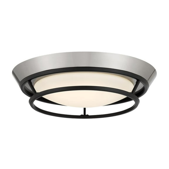 P5372-691-L-George Kovacs Lighting-Beam Me Up - 20W 1 LED Flush Mount-3 Inches Tall and 14 Inches Wide-Coal/Brushed Nickel Finish