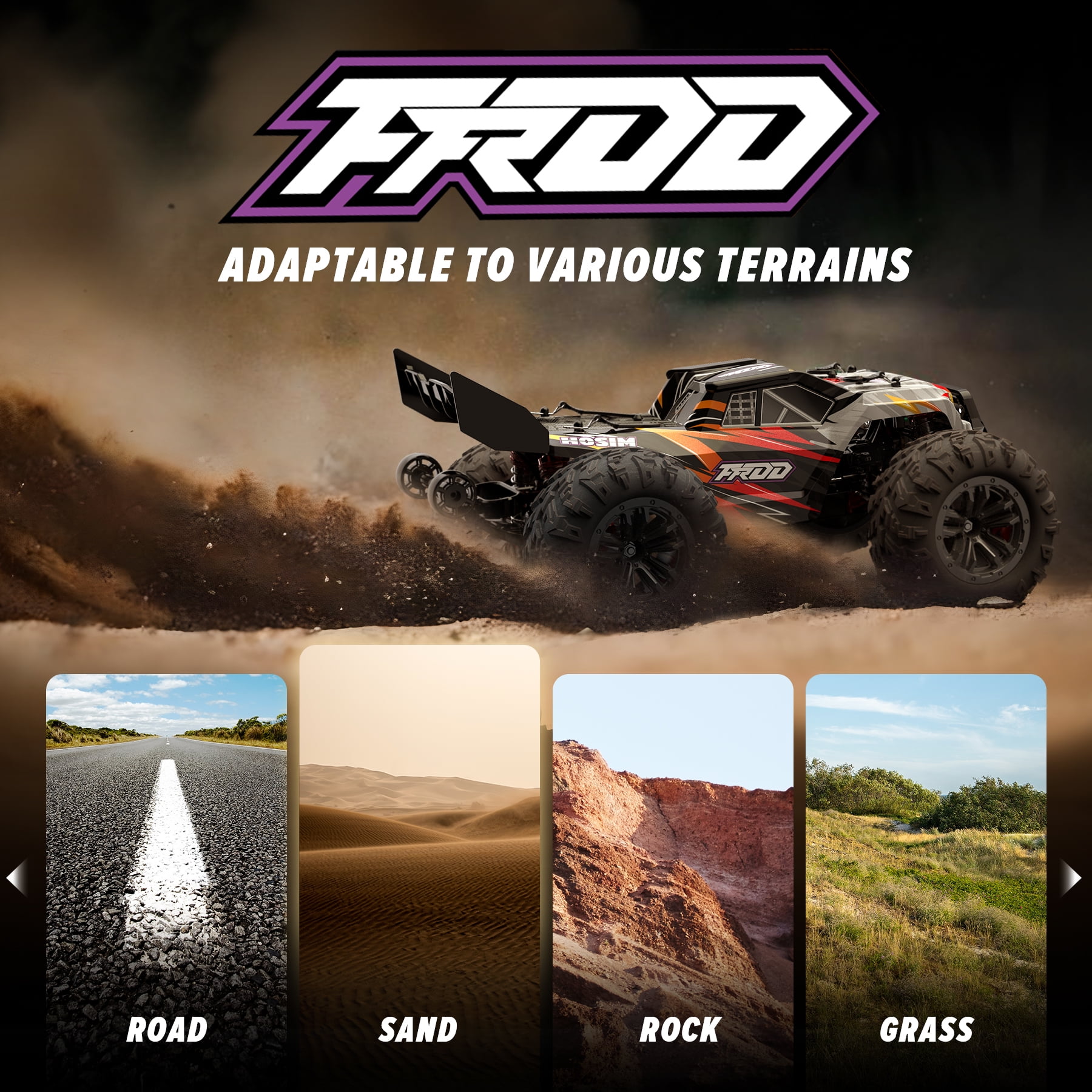 Hosim 1:14 RC Car for Adults,High Speed Remote Control Car Monster Truck 48+ KMH, 4X4 Off-Road All Terrains RTR Waterproof RC Racing Buggy Clawer Truk RC Toys Gift