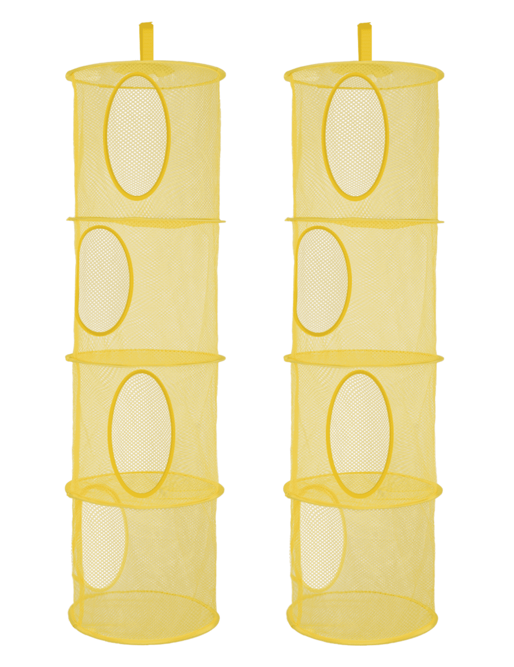 2Pcs Stuffed Animal Storage Foldable Toys Organizer, 4 Compartments Hanging Mesh Toy Storage